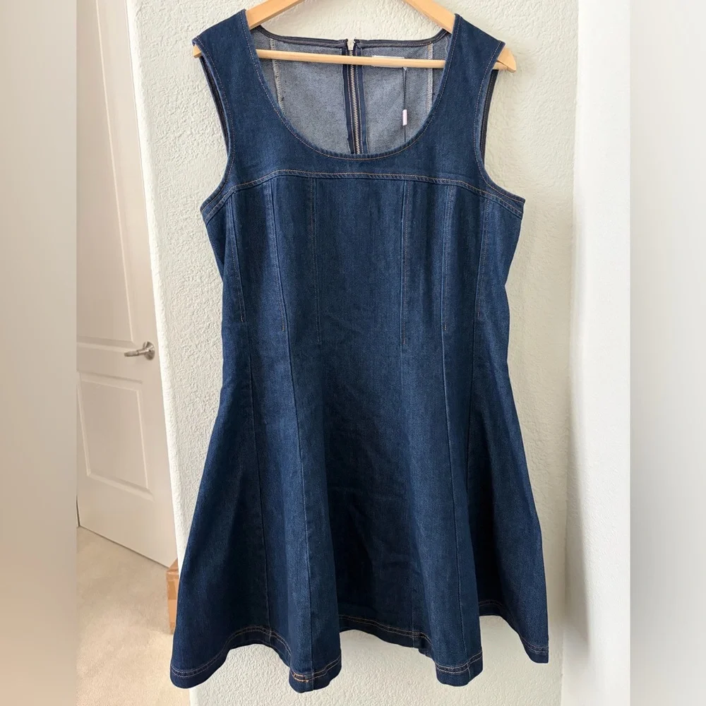 Avec Les Villes Sleeveless Denim Mini Dress - Picture 5 of 9